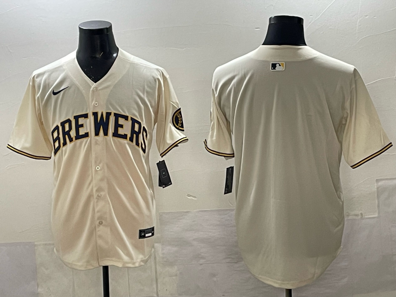 Men Milwaukee Brewers blank cream Nike MLB 2025 Jersey 007